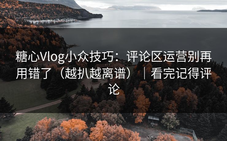 糖心Vlog小众技巧：评论区运营别再用错了（越扒越离谱）｜看完记得评论